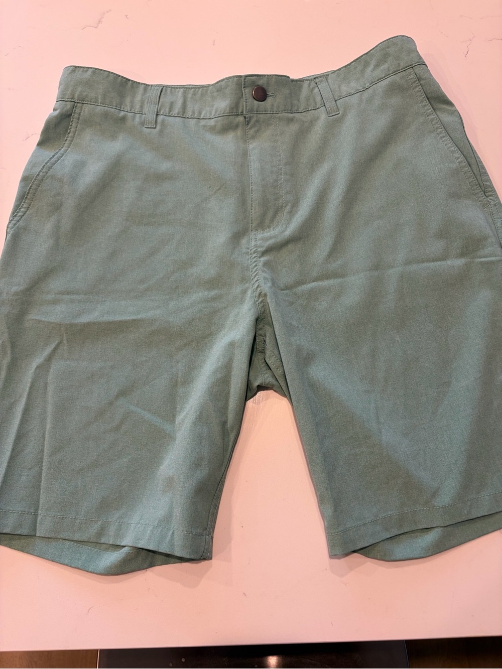 Panama Jack Light Green Flat-Front Men's Shorts